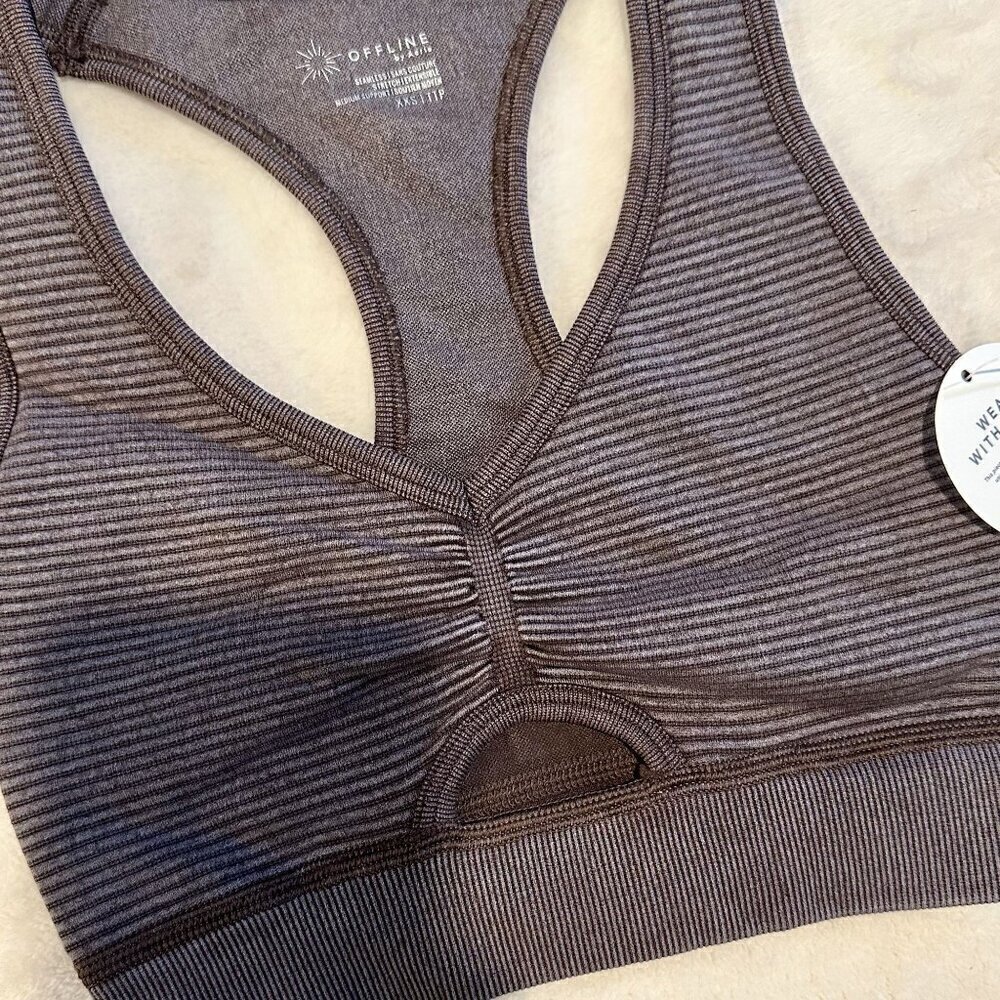 NWT Offline by Aerie Ribbed Seamless Sports Bra - Size: XXS - Picture 2 of 9
